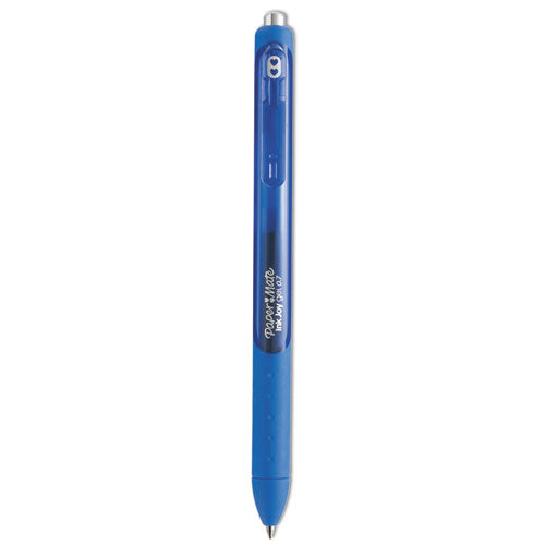 Inkjoy Gel Pen, Retractable, Medium 0.7 Mm, Blue Ink, Blue Barrel, Dozen