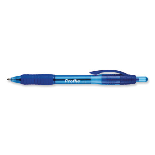 Profile Ballpoint Pen, Retractable, Bold 1.4 Mm, Blue Ink, Translucent Blue Barrel, 36/pack