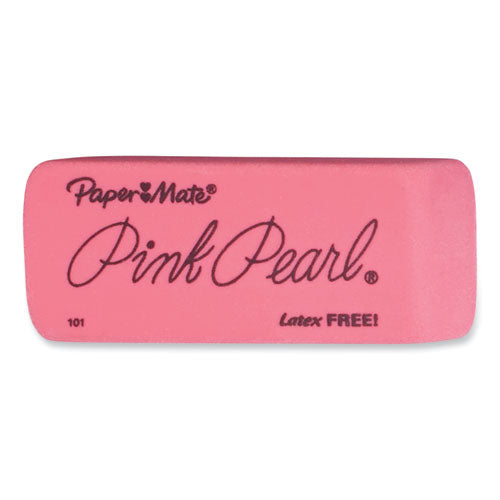 Pink Pearl Eraser, For Pencil Marks, Rectangular Block, Large, Pink, 12/box