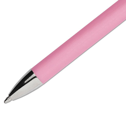 "write For Hope" Edition Flexgrip Elite Ballpoint Pen, Breast Cancer, Retractable, Medium 1 Mm, Black Ink, Pink Barrel, Dozen