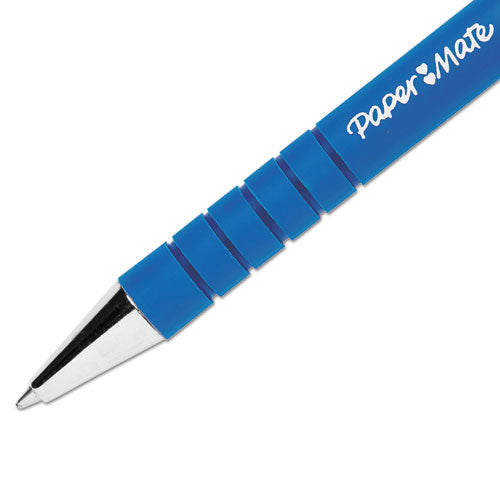 Flexgrip Ultra Recycled Ballpoint Pen, Retractable, Fine 0.8 Mm, Blue Ink, Black/blue Barrel, Dozen