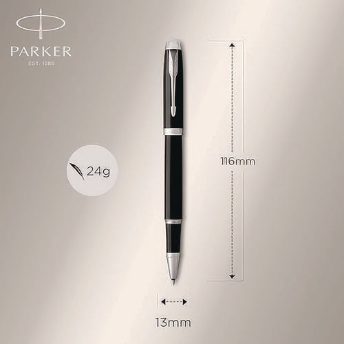 Im Premium Roller Ball Pen, Stick, Fine 0.7 Mm, Black Ink, Black/chrome Barrel