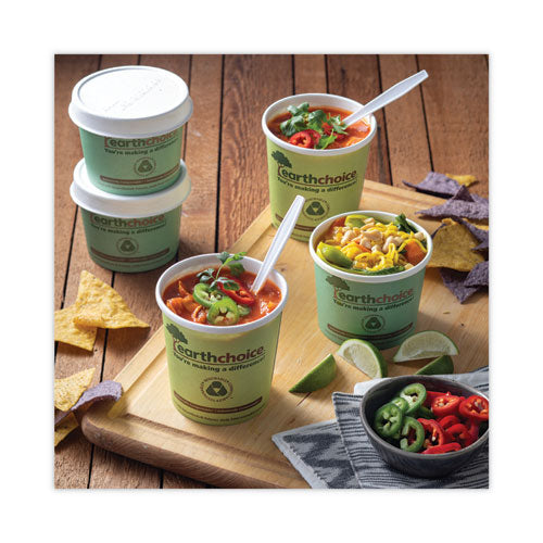 Earthchoice Compostable Soup Cup, Medium, 12 Oz, 3.63" Diameter X 3.63"h, Teal, Paper, 500/carton