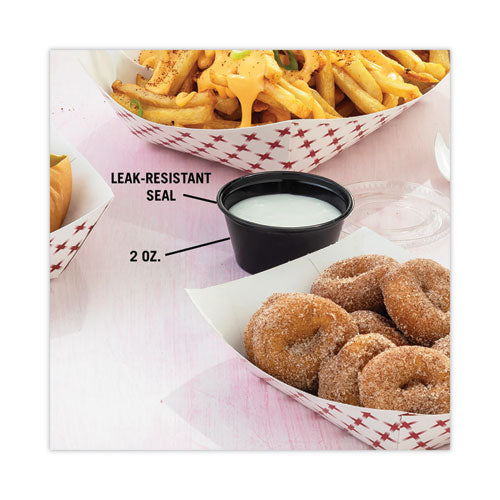 Plastic Portion Cup, 2 Oz, Black, 200/bag, 12 Bags/carton