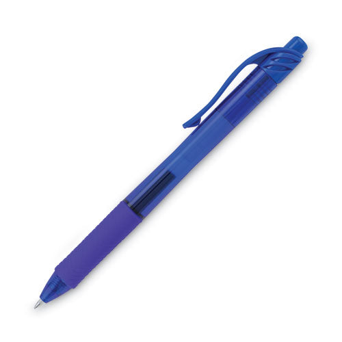 Energel-x Gel Pen, Retractable, Medium 0.7 Mm, Blue Ink, Translucent Blue/blue Barrel, Dozen