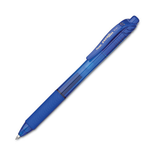 Energel-x Gel Pen, Retractable, Medium 0.7 Mm, Blue Ink, Translucent Blue/blue Barrel, Dozen