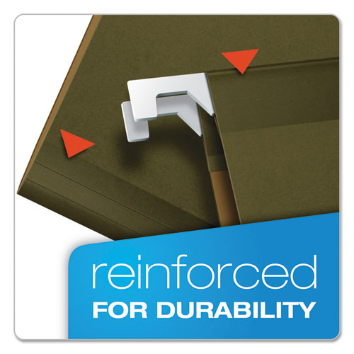 Reinforced Hanging File Folders With Printable Tab Inserts, Letter Size, 1/5-cut Tabs, Standard Green, 25/box