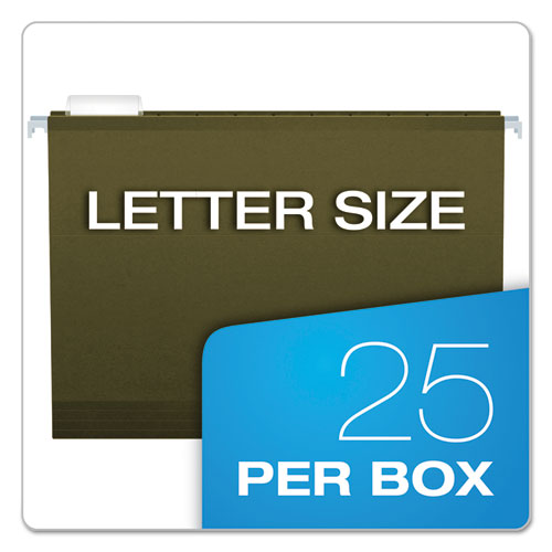 Reinforced Hanging File Folders With Printable Tab Inserts, Letter Size, 1/5-cut Tabs, Standard Green, 25/box