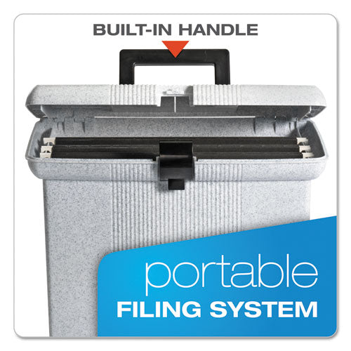 Portable File Boxes, Letter Files, 14.88" X 6.5" X 11.88", Granite