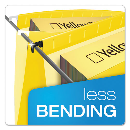 Surehook Hanging Folders, Letter Size, 1/5-cut Tabs, Yellow, 20/box