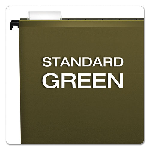 Surehook Hanging Folders, Letter Size, 1/5-cut Tabs, Standard Green, 20/box