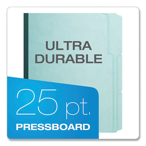 Pressboard Expanding File Folders, 1/3-cut Tabs: Assorted, Letter Size, 1" Expansion, Blue, 25/box