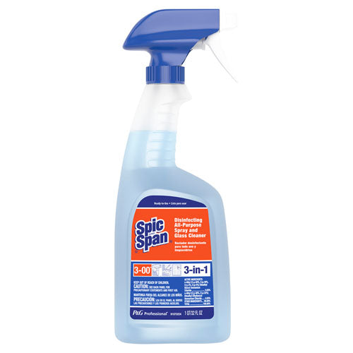 Disinfecting All-purpose Spray And Glass Cleaner, Fresh Scent, 32 Oz Spray Bottle, 8/carton