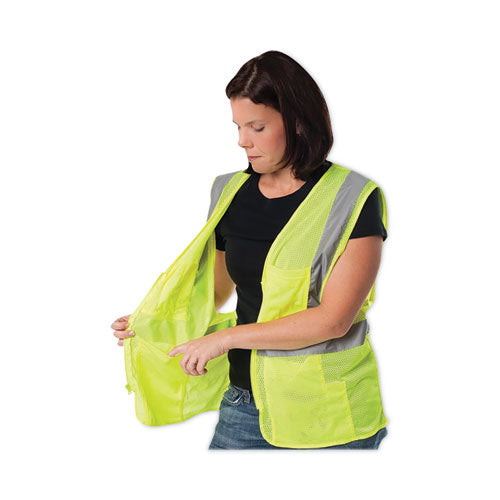 Zipper Safety Vest, 2x-large, Hi-viz Lime Yellow