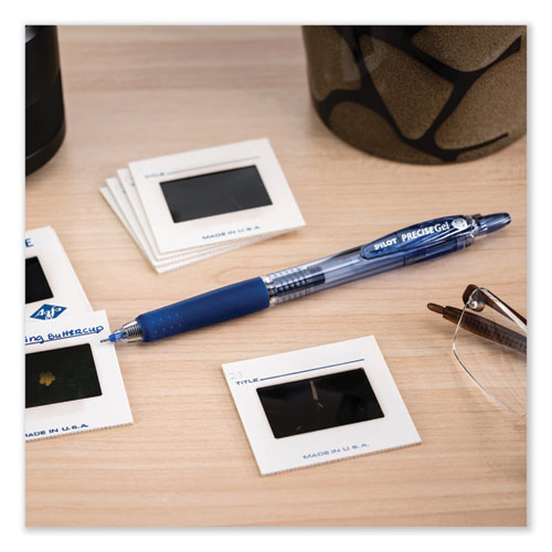 Precise Gel Begreen Gel Pen, Retractable, Fine 0.7 Mm, Blue Ink, Translucent Blue Barrel, Dozen