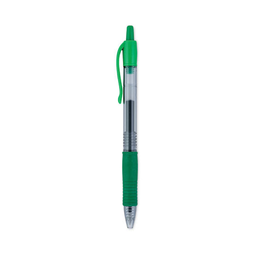 G2 Premium Gel Pen, Retractable, Extra-fine 0.5 Mm, Green Ink, Smoke/green Barrel, Dozen