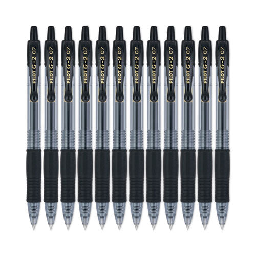 G2 Premium Gel Pen, Retractable, Fine 0.7 Mm, Black Ink, Smoke/black Barrel, Dozen