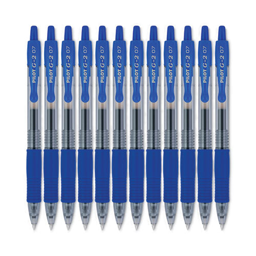 G2 Premium Gel Pen, Retractable, Fine 0.7 Mm, Blue Ink, Smoke/blue Barrel, 12/pack