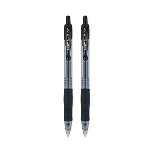 G2 Premium Gel Pen, Retractable, Fine 0.7 Mm, Black Ink, Smoke/black Barrel, 2/pack