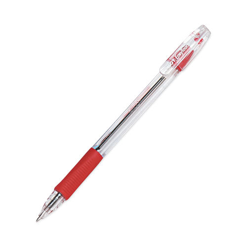 Easytouch Ballpoint Pen, Stick, Medium 1 Mm, Red Ink, Clear/red Barrel, Dozen