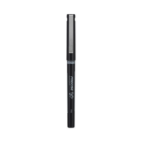 Precise V7 Roller Ball Pen, Stick, Fine 0.7 Mm, Black Ink, Black/clear Barrel, Dozen