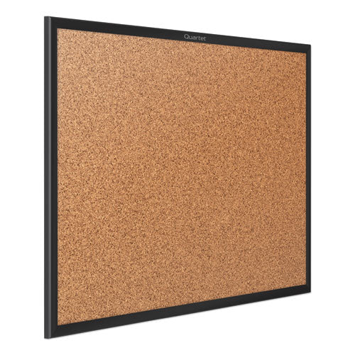 Classic Series Cork Bulletin Board, 36" X 24", Tan Surface, Black Aluminum Frame