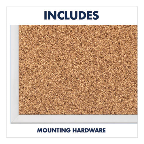 Classic Series Cork Bulletin Board, 36" X 24", Tan Surface, Anodized Aluminum Frame