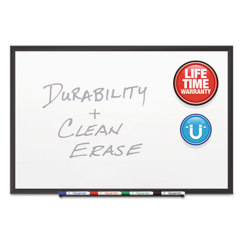 Classic Series Porcelain Magnetic Dry Erase Board, 48" X 36", White Surface, Black Aluminum Frame