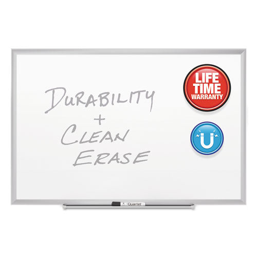 Classic Series Porcelain Magnetic Dry Erase Board, 48" X 36", White Surface, Satin Aluminum Frame