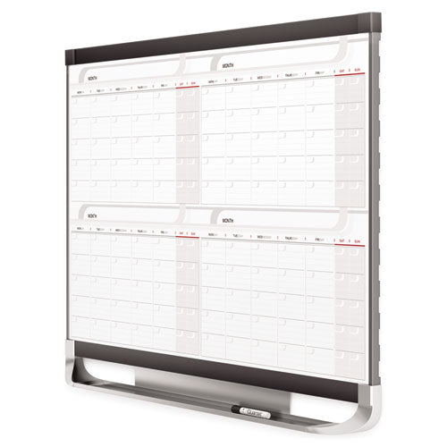 Prestige 2 Magnetic Total Erase Four-month Calendar, 36" X 24", White Surface, Graphite Gray Fiberboard/plastic Frame