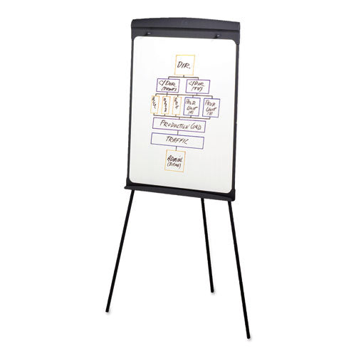 Magnetic Dry Erase Easel, 27" X 35", Graphite Surface, Graphite Gray Plastic Frame