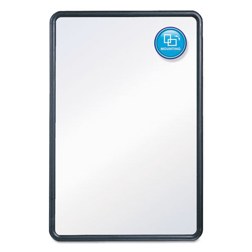 Contour Dry Erase Board, 24" X 18", White Surface, Black Plastic Frame