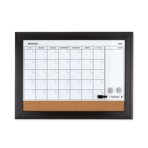 Home Decor Magnetic Dry Erase Board, Monthly Planning/scheduling Calendar, 23" X 17", Tan/white Surface, Espresso Wood Frame