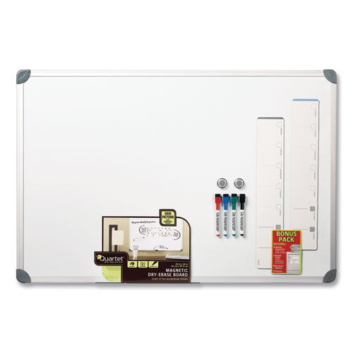 Euro-style Magnetic Dry-erase Aluminum Frame Boards, 36" X 24", White Surface, Satin Aluminum Frame