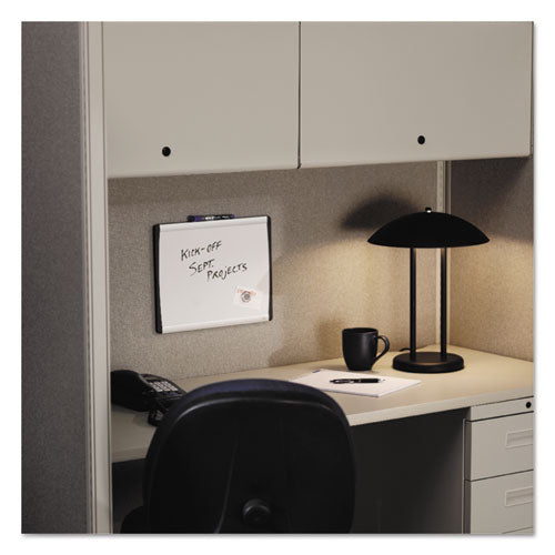 Arc Frame Cubicle Board, Magnetic Dry Erase, 14" X 11", White Surface, Satin Aluminum Frame