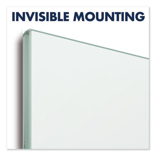 Invisamount Magnetic Glass Marker Board, 39" X 22", White Surface