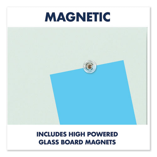 Invisamount Magnetic Glass Marker Board, 39" X 22", White Surface