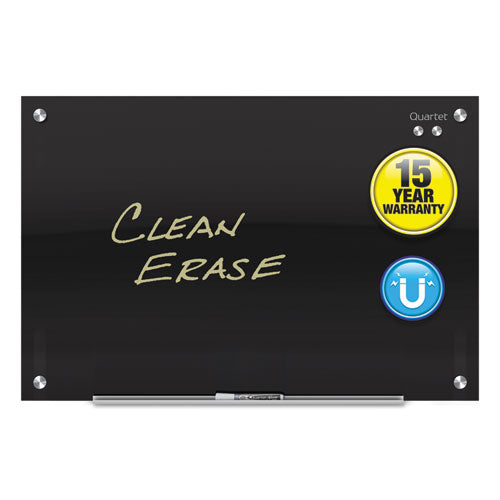 Infinity Magnetic Glass Marker Board, 48" X 36", Black Surface