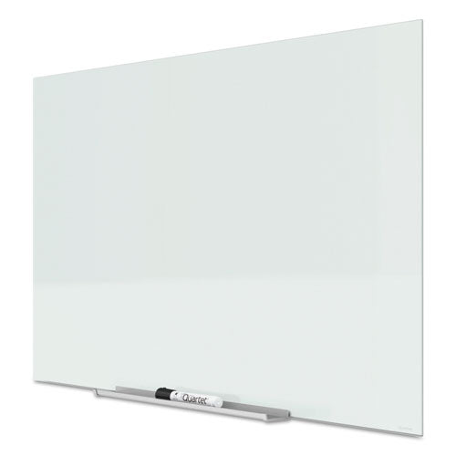 Invisamount Magnetic Glass Marker Board, 50" X 28", White Surface