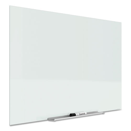 Invisamount Magnetic Glass Marker Board, 50" X 28", White Surface