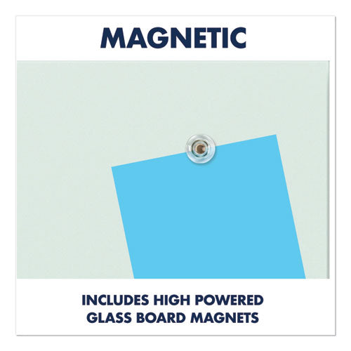 Invisamount Magnetic Glass Marker Board, 50" X 28", White Surface