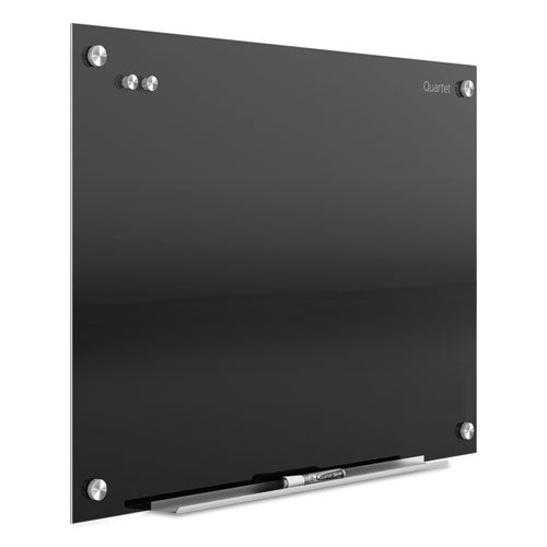 Infinity Magnetic Glass Marker Board, 72" X 48", Black Surface