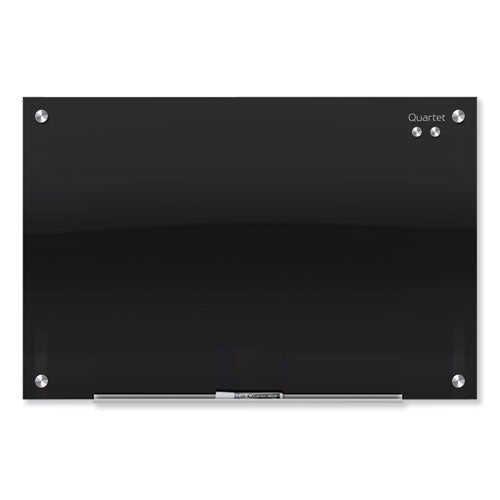 Infinity Magnetic Glass Marker Board, 96" X 48", Black Surface