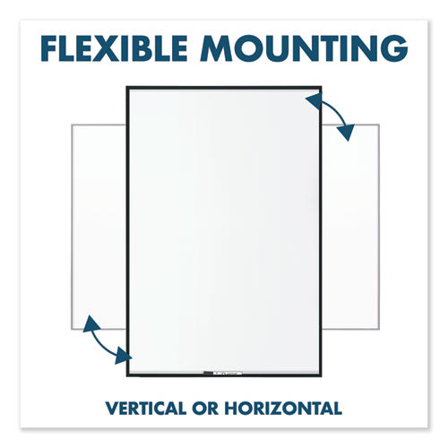 Fusion Nano-clean Magnetic Whiteboard, 48" X 36", White Surface, Black Aluminum Frame