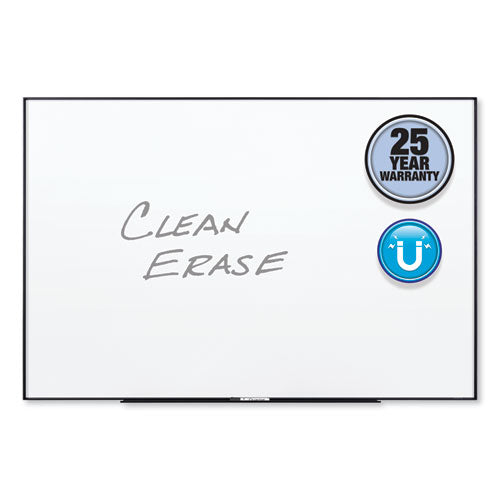 Fusion Nano-clean Magnetic Whiteboard, 48" X 36", White Surface, Black Aluminum Frame