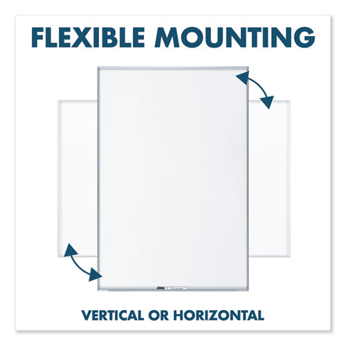 Fusion Nano-clean Magnetic Whiteboard, 48" X 36", White Surface, Satin Aluminum Frame