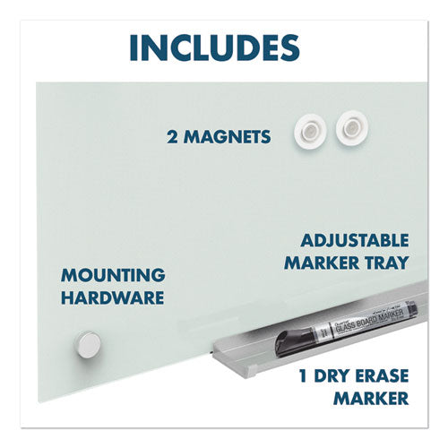 Infinity Magnetic Glass Dry Erase Cubicle Board, 30" X 18", White Surface