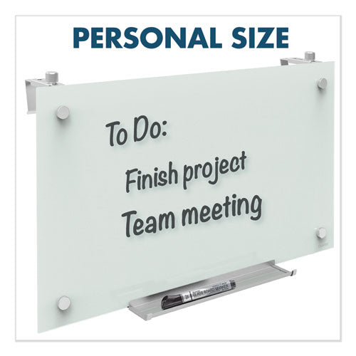 Infinity Magnetic Glass Dry Erase Cubicle Board, 30" X 18", White Surface