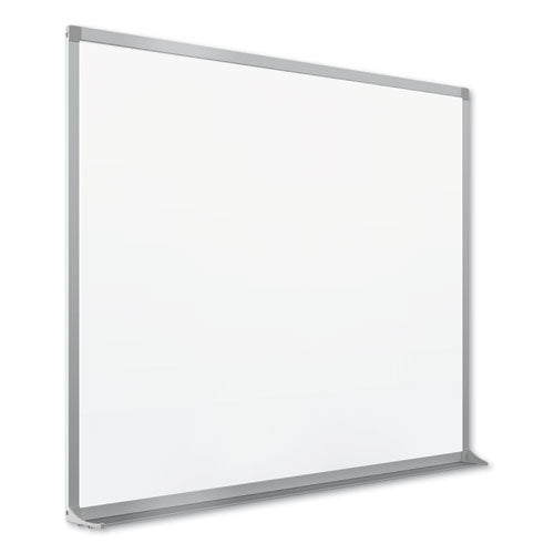 Porcelain Magnetic Whiteboard, 72" X 48", White Surface, Satin Aluminum Frame