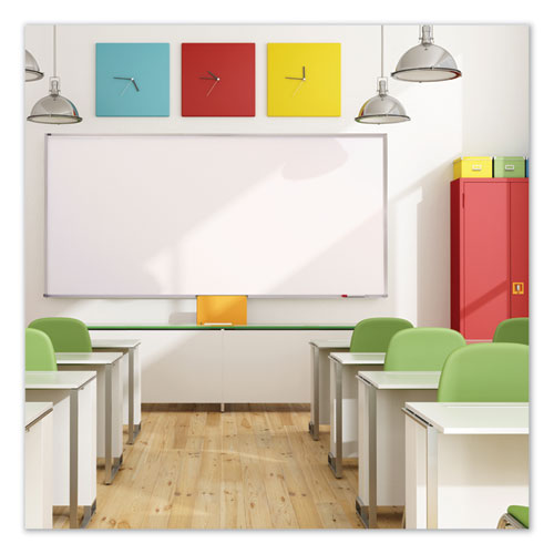 Porcelain Magnetic Whiteboard, 72" X 48", White Surface, Satin Aluminum Frame